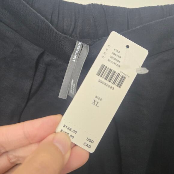 NEW Anthropologie 100% Linen Pleated Culotte Trousers Size XL Black NWT Wide Leg - Picture 9 of 10